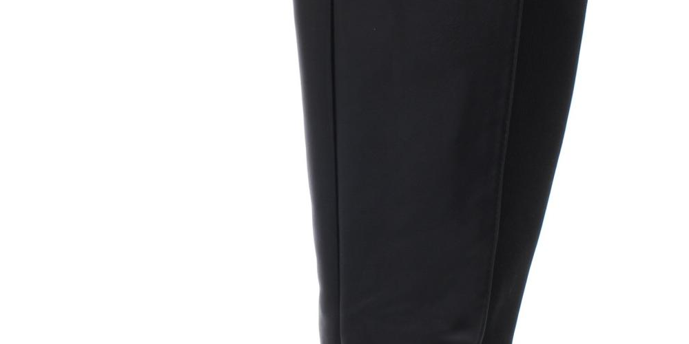 Botas de montaria femininas Alfani Kallumm Wide Calf em couro sintético, pretas, 7 m