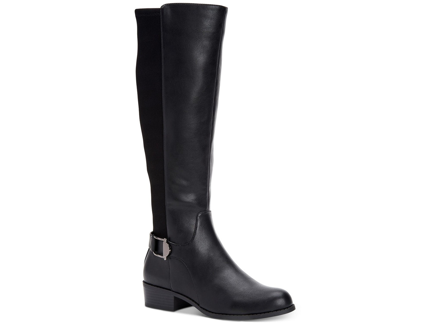 Botas de montaria femininas Alfani Kallumm Wide Calf em couro sintético, pretas, 7 m