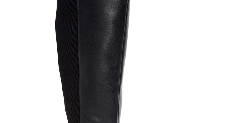 Botas de montaria femininas Alfani Kallumm Wide Calf em couro sintético, pretas, 7 m