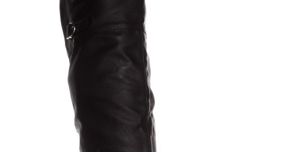 Botas femininas American Rag Adarra de cano alto, bico fechado, pretas, tamanho 9 M