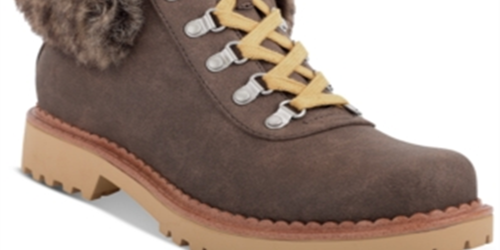 Botas femininas Indigo Rd. Cicela Fabric, bico amendoado, cano curto, para clima frio, marrom, tamanho 8,5 M