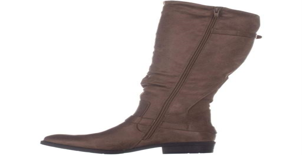 Botas de montaria femininas Yanessa com bico fechado e cano alto, tamanho 6,5 M, marrom