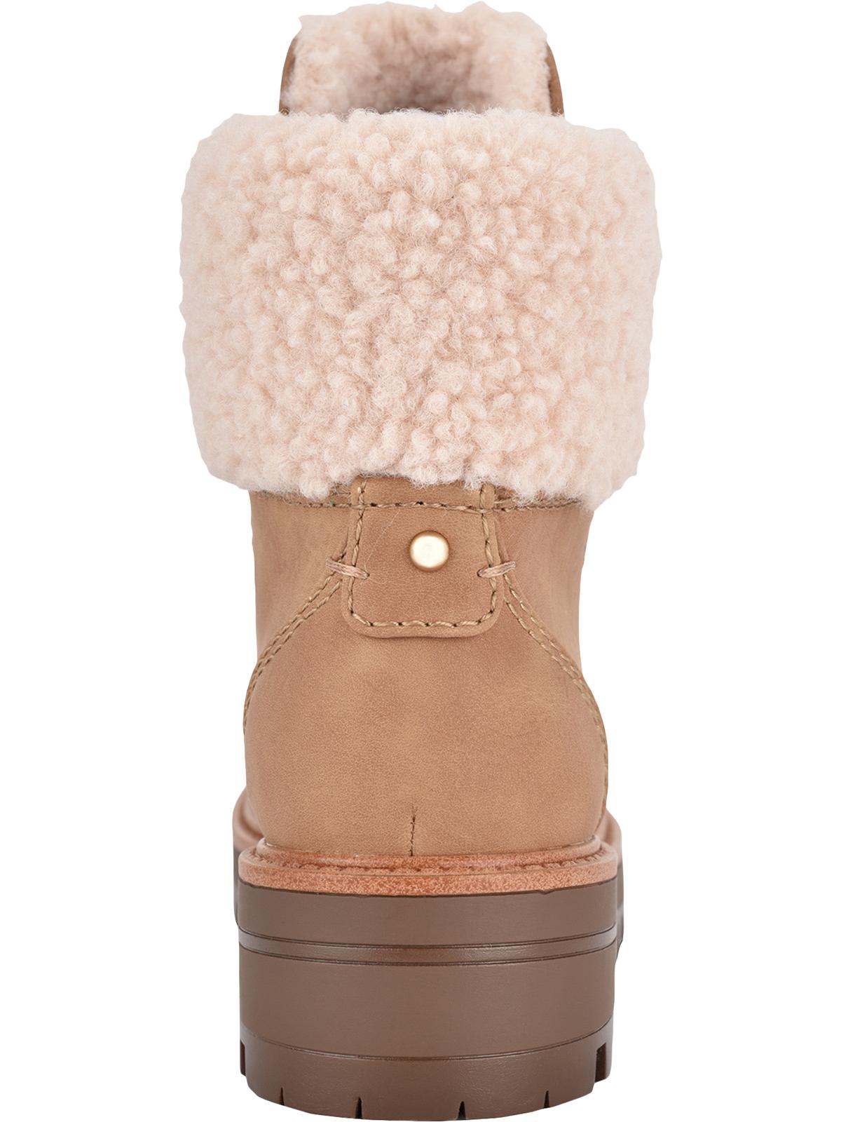 Botas femininas Indigo Rd. de couro Irard com bico fechado e cano curto para clima frio, tamanho 6 M, marrom