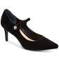 Scarpin Mary Jane Alfani Feminino Jerikaa Tecido Bico Fino Tira no Tornozelo - Preto Tamanho 6 M