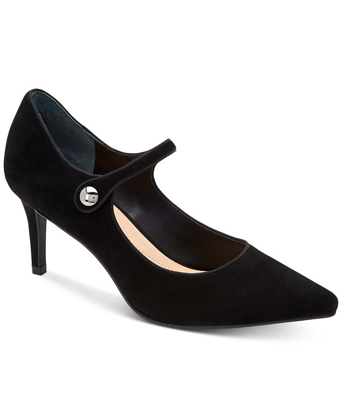 Scarpin Mary Jane Alfani Feminino Jerikaa Tecido Bico Fino Tira no Tornozelo - Preto Tamanho 6 M