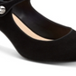 Scarpin Mary Jane Alfani Feminino Jerikaa Tecido Bico Fino Tira no Tornozelo - Preto Tamanho 6 M