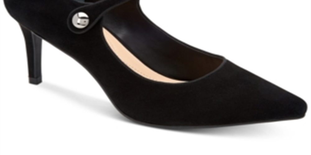 Scarpin Mary Jane Alfani Feminino Jerikaa Tecido Bico Fino Tira no Tornozelo - Preto Tamanho 6 M