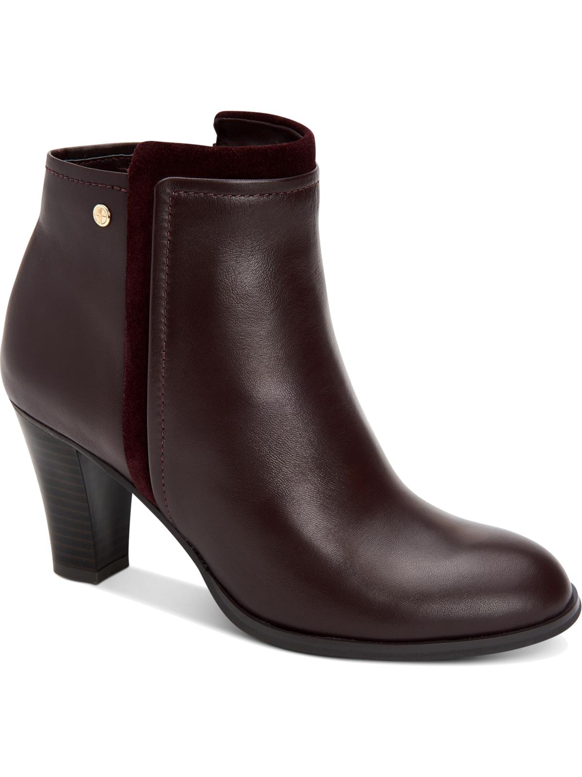 Botas femininas Giani Bernini Bellee com bico fechado e cano curto, vermelhas, tamanho 5 M