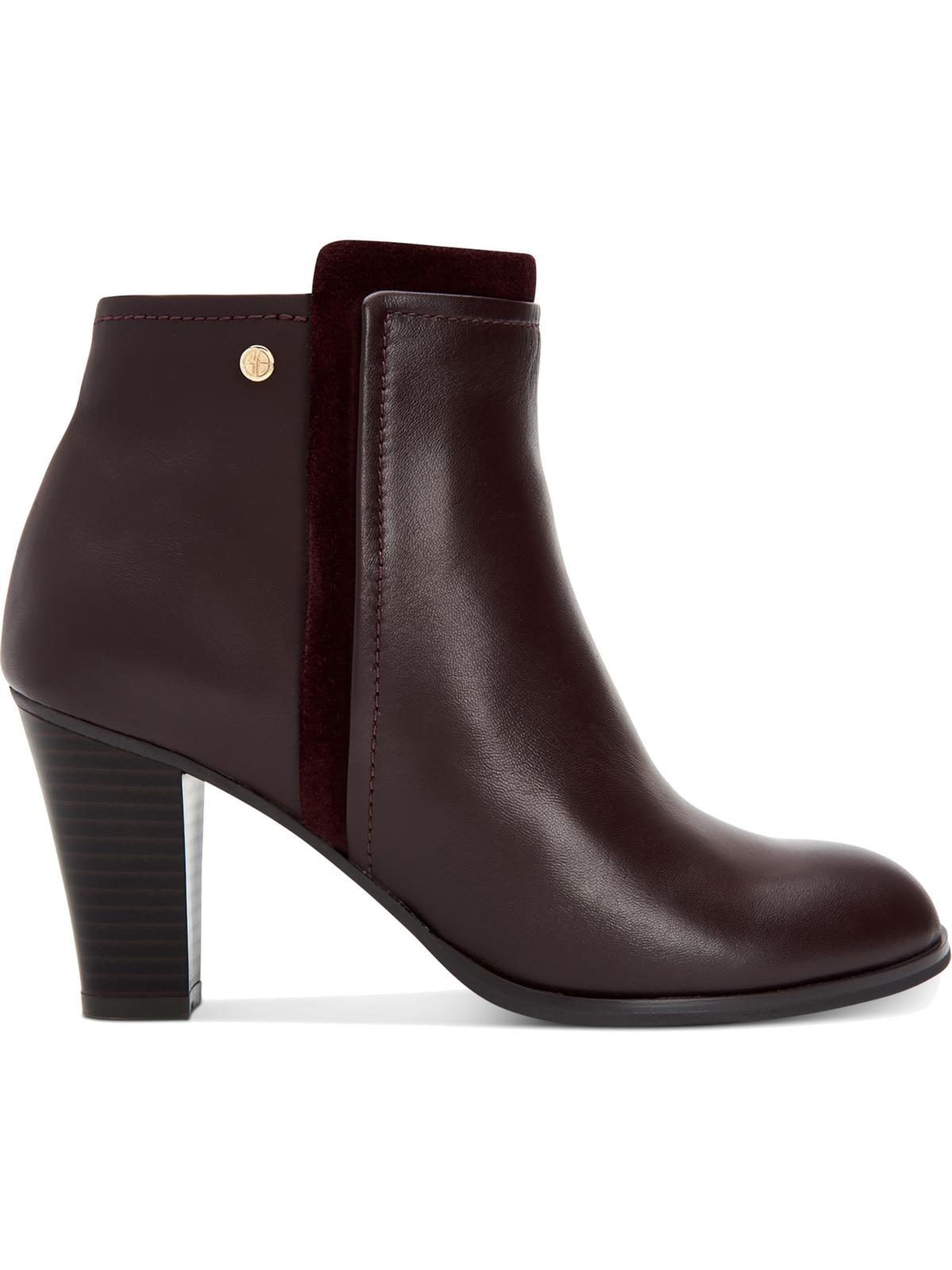 Botas femininas Giani Bernini Bellee com bico fechado e cano curto, vermelhas, tamanho 5 M