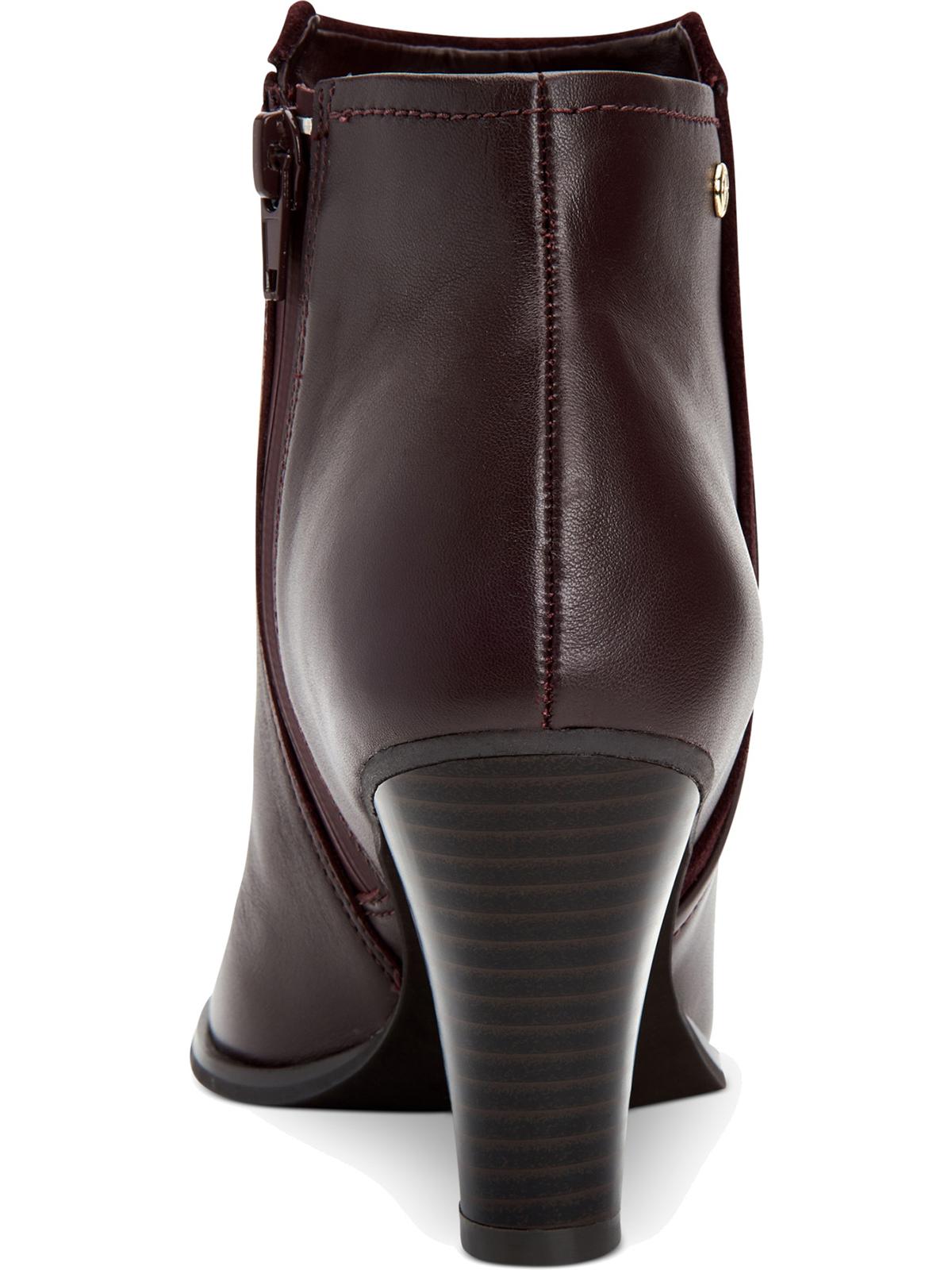 Botas femininas Giani Bernini Bellee com bico fechado e cano curto, vermelhas, tamanho 5 M