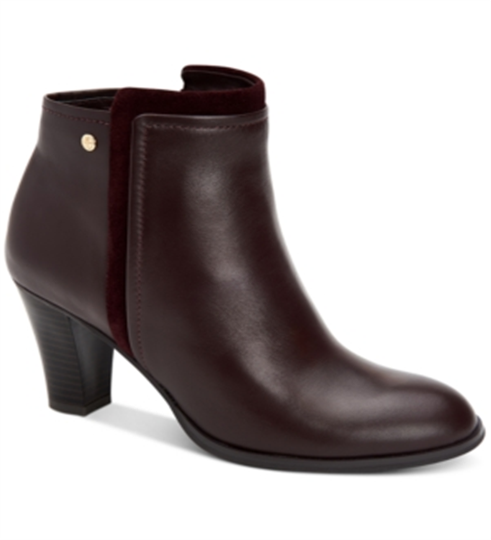 Botas femininas Giani Bernini Bellee com bico fechado e cano curto, vermelhas, tamanho 5 M