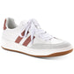 Tênis esportivo feminino American Rag com cadarço, listrado, acolchoado, confortável, Shaley, bico redondo, branco, tamanho 7 M