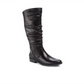 Botas femininas Bare Traps Yulissa com bico fechado e cano médio, pretas, tamanho 5,5 M
