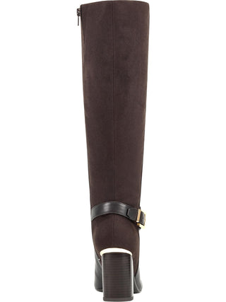 Botas de montaria femininas Bandolino Bilya de couro até o joelho, marrom, 9,5 m
