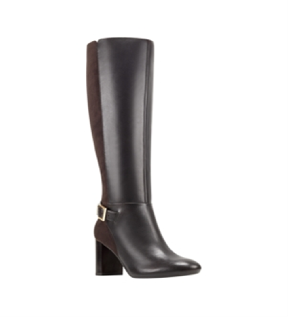 Botas de montaria femininas Bandolino Bilya de couro até o joelho, marrom, 9,5 m