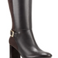 Botas de montaria femininas Bandolino Bilya de couro até o joelho, marrom, 9,5 m