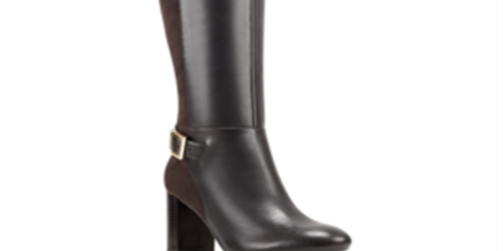 Botas de montaria femininas Bandolino Bilya de couro até o joelho, marrom, 9,5 m