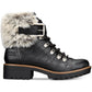 Botas femininas JOJO de couro sintético com zíper, tamanho 5,5 M, pretas, da Sun + Stone
