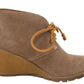 Botas femininas Sperry Celeste Prow Wedge Ankle Booties, marrom, tamanho 7 M
