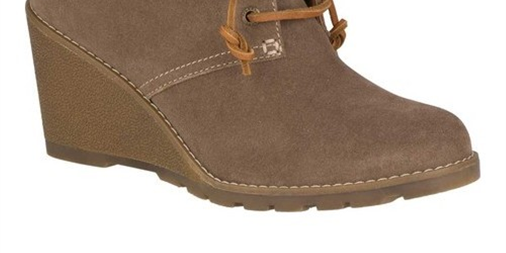 Botas femininas Sperry Celeste Prow Wedge Ankle Booties, marrom, tamanho 7 M