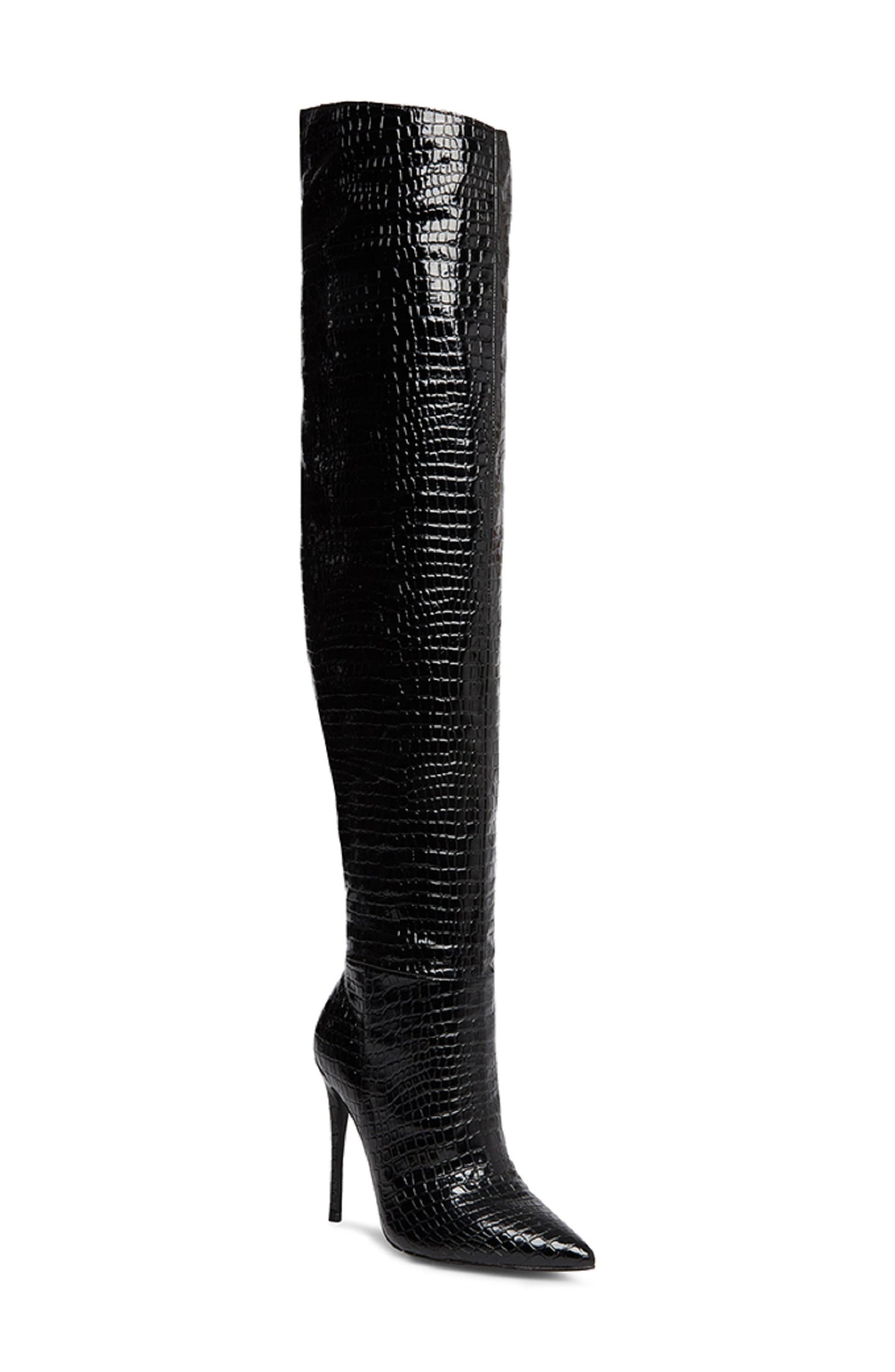 Steve Madden Sapatos Femininos Harlow Botas Fashion com Bico Fino Acima do Joelho Preto Tamanho 7,5 M