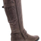 Botas femininas Baretraps Alysha de couro sintético desbotado, cano médio, marrom, tamanho 10 M