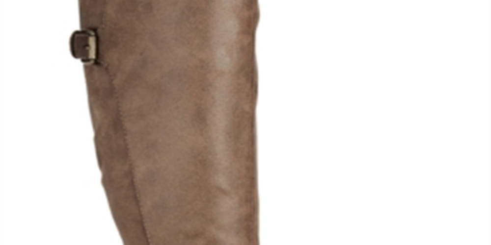 Botas femininas Baretraps Alysha de couro sintético desbotado, cano médio, marrom, tamanho 10 M