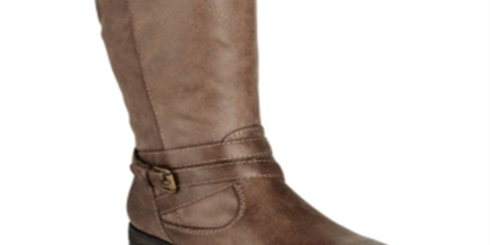 Botas femininas Baretraps Alysha de couro sintético desbotado, cano médio, marrom, tamanho 10 M