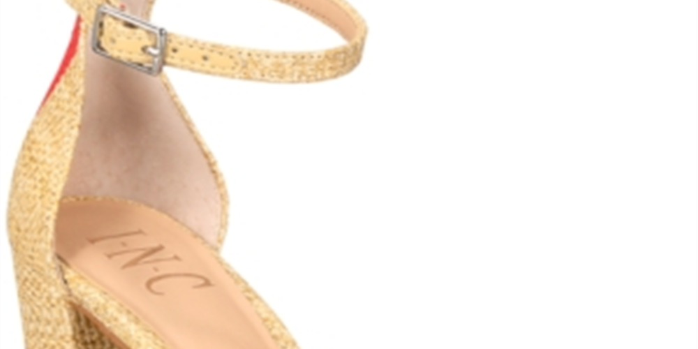 Sandálias femininas Kivah 20 Straw Stripe Heel, marrom, tamanho 7,5 M, da INC International Concepts