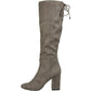 Botas femininas Kenneth Cole Reaction Corie Lace Faux Suede Tall Social Concrette Tamanho 6,5 M