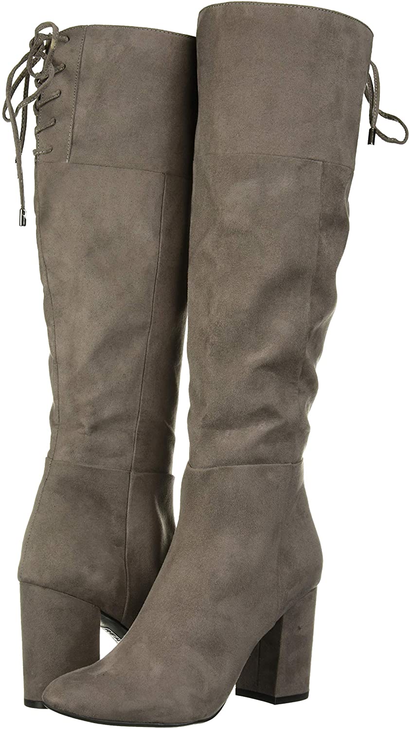 Botas femininas Kenneth Cole Reaction Corie Lace Faux Suede Tall Social Concrette Tamanho 6,5 M