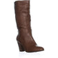 Botas femininas Esprit Oliana com salto bloco e cano médio, marrom, tamanho 6