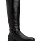 Botas femininas estilo Kindellp de tecido fechado, bico fino, cano alto, pretas, tamanho 7W-WC