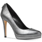 Michael Kors Antoinette Couro Fechado Clássico Scarpin Feminino Prata Tamanho 9 M