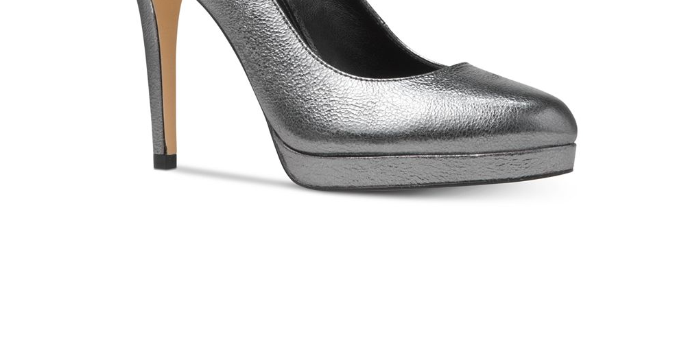 Michael Kors Antoinette Couro Fechado Clássico Scarpin Feminino Prata Tamanho 9 M