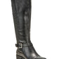 Botas de montaria femininas estilo &amp; co Luciaa texturizadas até o joelho, pretas, tamanho 6 M