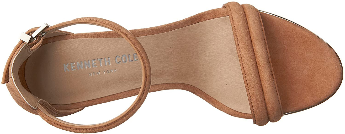 Sandália de salto Lex Kenneth Cole feminina marrom tamanho 6 M