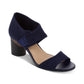 Sandálias femininas casuais DKNY Penny Open Toe com tira no tornozelo, tamanho 9, azul