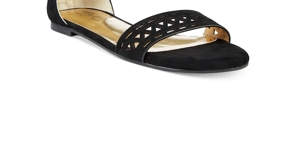 Thalia Sodi Sandália Feminina Jacey Fabric Aberta Casual com Tira no Tornozelo Preta Tamanho 8,5 M