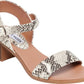 Sandália de salto Steve Madden April para mulheres, cobra natural, tamanho 5,5 M