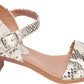 Sandália de salto Steve Madden April para mulheres, cobra natural, tamanho 5,5 M