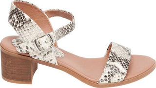 Sandália de salto Steve Madden April para mulheres, cobra natural, tamanho 5,5 M