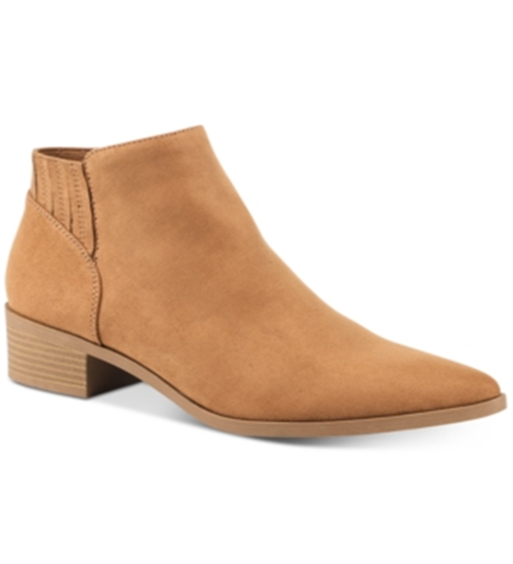 Botas femininas American Rag Tori Fabric bico fino tornozelo fashion marrom tamanho 9,5 m