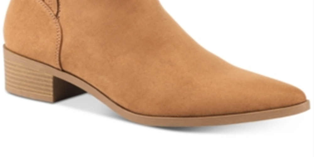 Botas femininas American Rag Tori Fabric bico fino tornozelo fashion marrom tamanho 9,5 m
