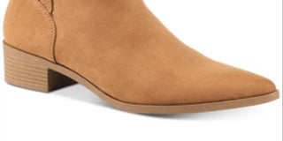 Botas femininas American Rag Tori Fabric bico fino tornozelo fashion marrom tamanho 9,5 m