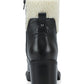 Botas Marc Fisher Femininas com Zíper Acolchoado e Cadarço, Biqueira Aberta, Sola de Couro, Acabamento em Pele, Lansly, Biqueira Redonda, Salto Bloco, Zíper, Pretas, Tamanho 9,5M