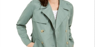 Charter Club Petite Classic Trench Coat Verde Tamanho PL