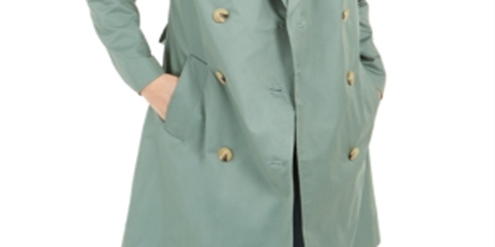Charter Club Petite Classic Trench Coat Verde Tamanho PL