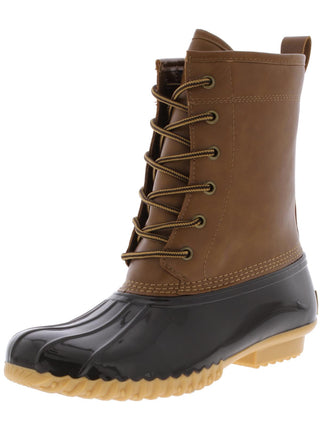 Botas de chuva Sporto Ariel de couro sintético até o tornozelo, tamanho 6 M, marrom