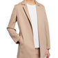 Jaqueta feminina Eileen Fisher com bolsos, gola entalhada, abertura nas costas, manga comprida, bege, tamanho 2X